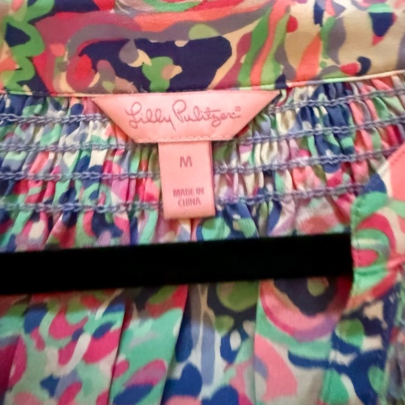 Lilly Pulitzer Silk Colorful Blouse Size M - Picture 3 of 4